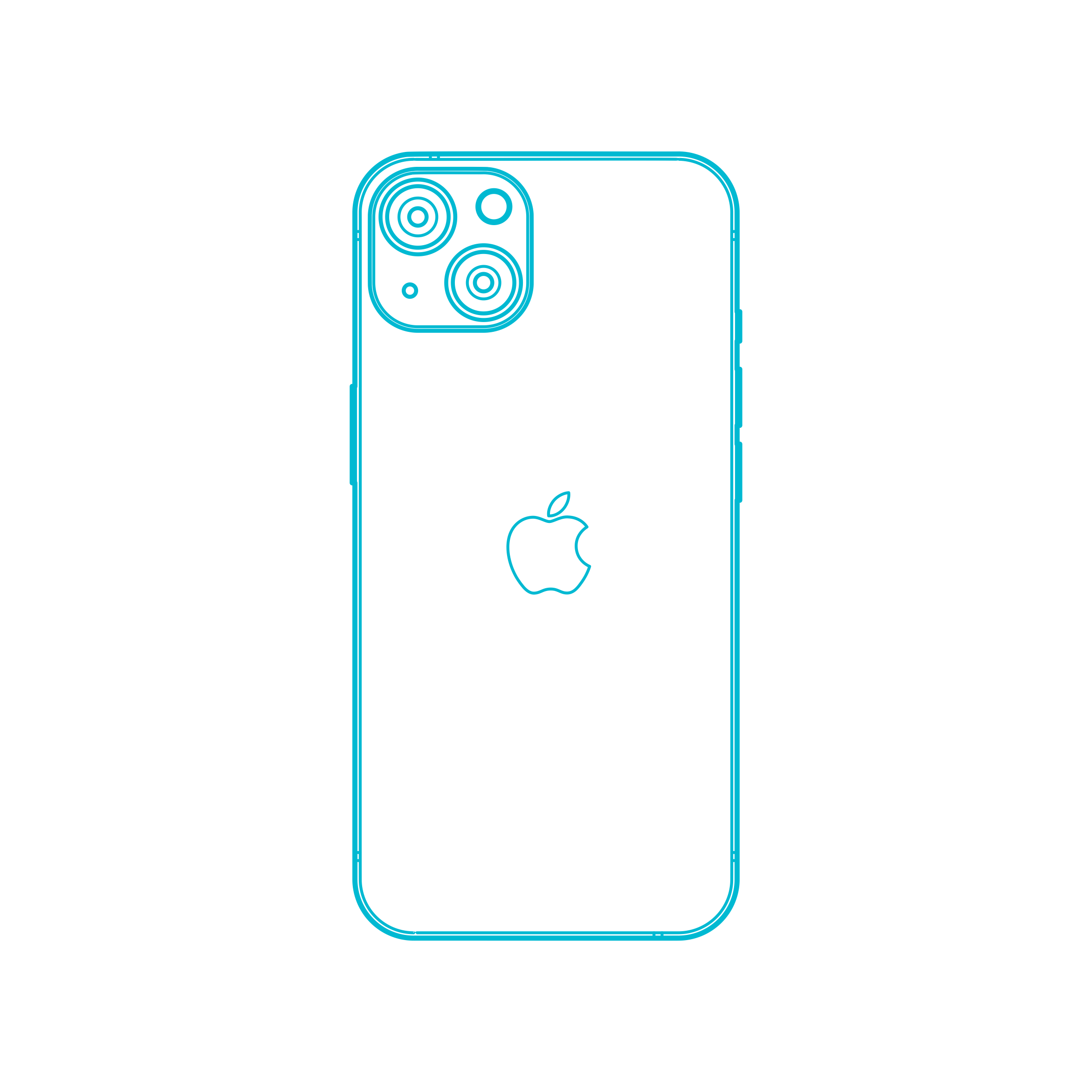 Digital Apple Iphone 13 Editable Svg Line Art Free Vectors
